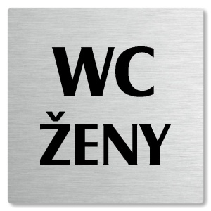 WC ženy, 80x80mm, stříbrná, Nevada